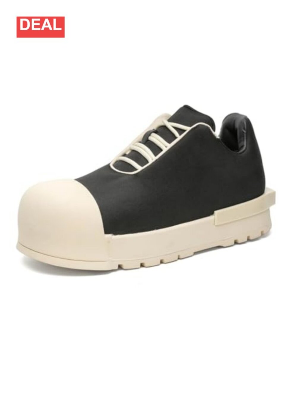 Mens Chunky Platform Sneakers Faux Leather Round Toe Lace-Up Low Top Casual